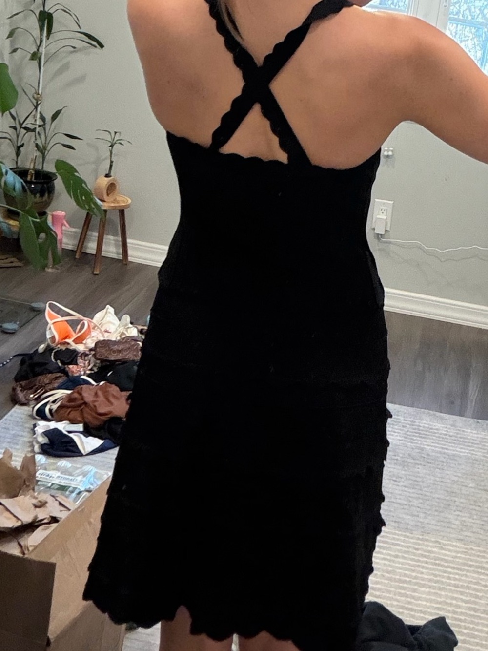 Nanette Lepore Black Sleeveless Ruffle Mini Dress - Picture 4 of 5